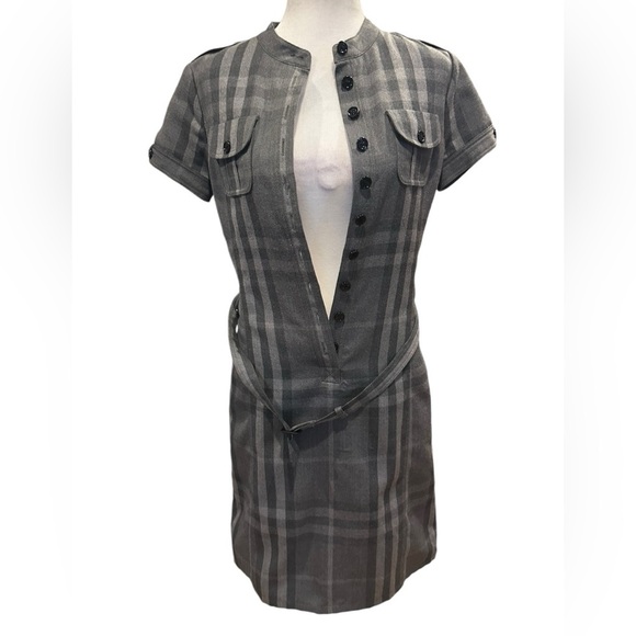 Burberry plaid 100%wool belted dress size 4 - Picture 7 of 16
